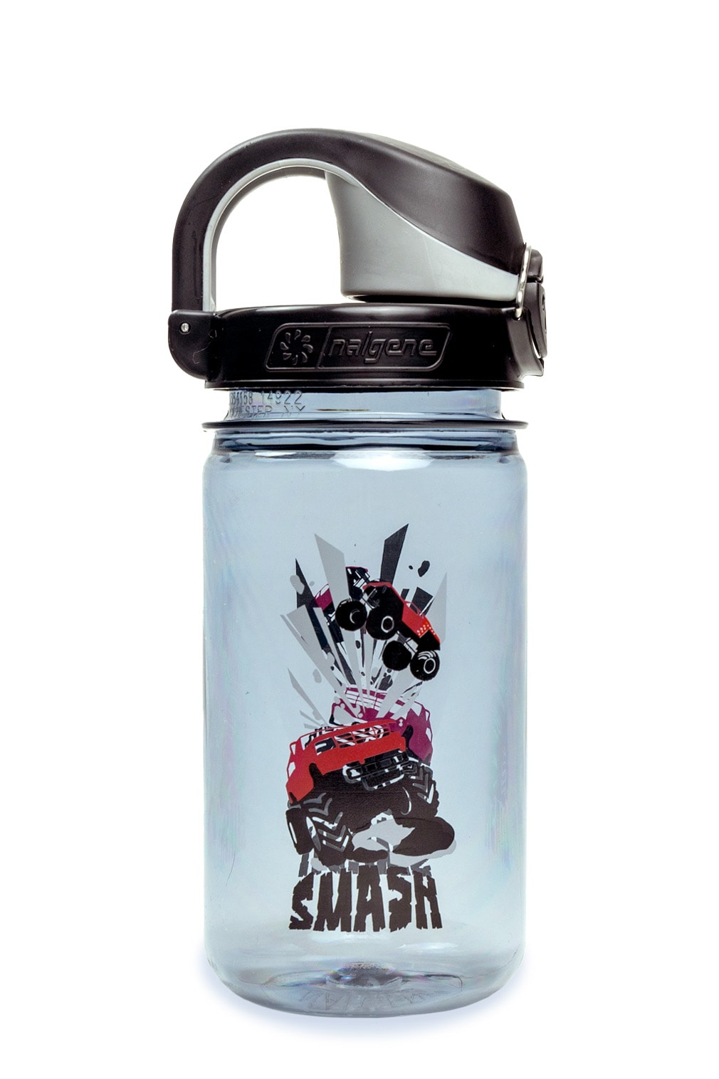 Nalgene product view: 12oz On-The-Fly Kids Lock-Top Bottle with Graphics I8 — 12oz On-The-Fly Kids Lock-Top Bottle with Graphics