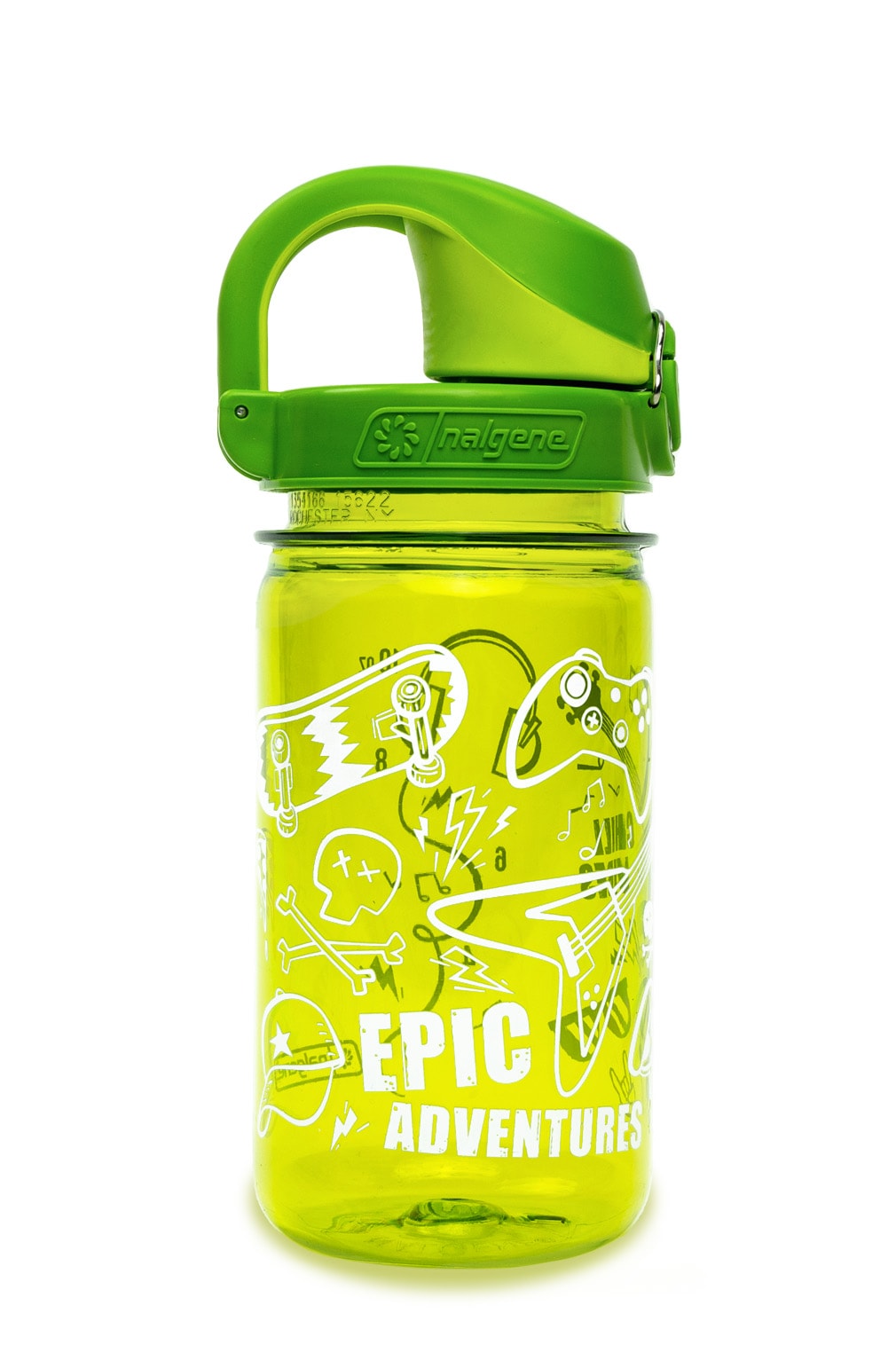 Nalgene product detail: 12oz On-The-Fly Kids Lock-Top Bottle with Graphics Z7 — 12oz On-The-Fly Kids Lock-Top Bottle with Graphics