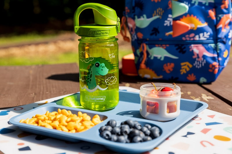 Nalgene product detail: 12oz On-The-Fly Kids Lock-Top Bottle with Graphics J3 — 12oz On-The-Fly Kids Lock-Top Bottle with Graphics