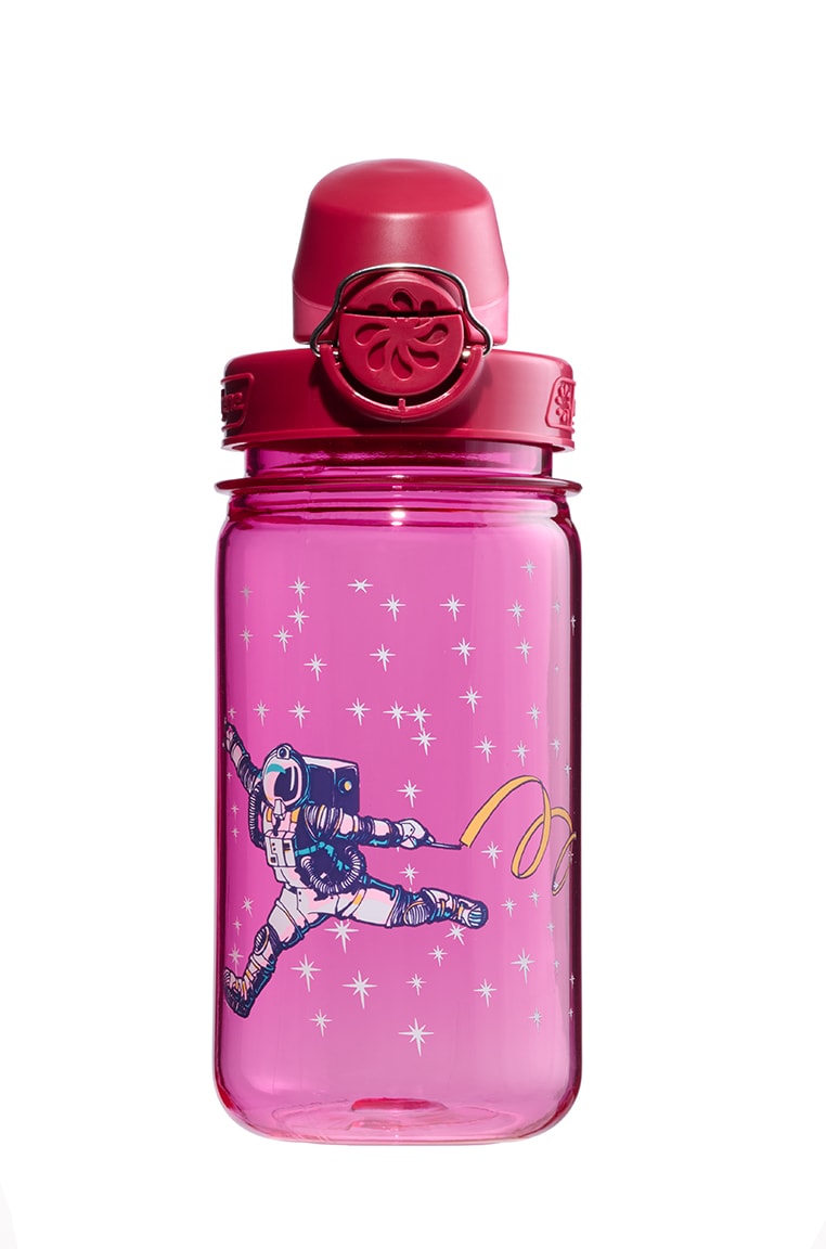Nalgene product view: 12oz On-The-Fly Kids Lock-Top Bottle with Graphics J3 — 12oz On-The-Fly Kids Lock-Top Bottle with Graphics