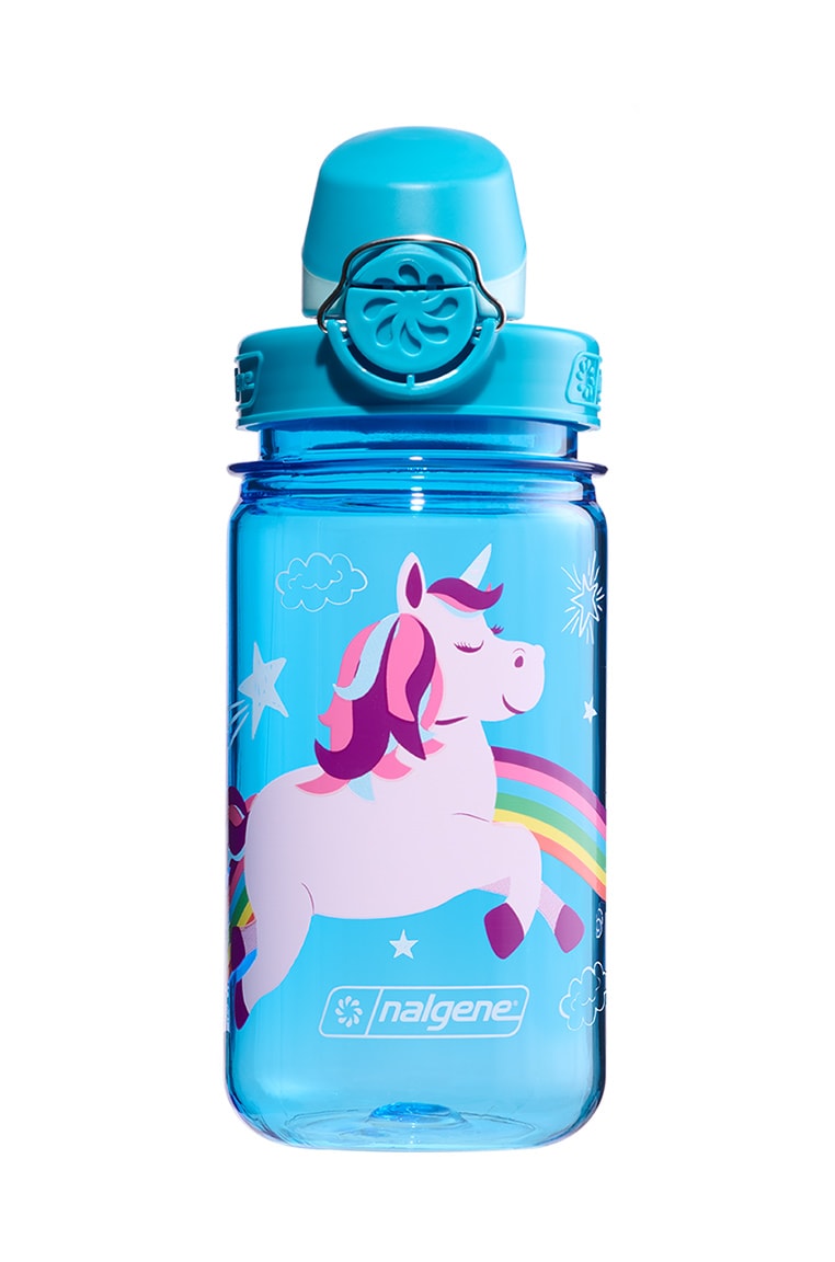 Nalgene product view: 12oz On-The-Fly Kids Lock-Top Bottle with Graphics J3 — 12oz On-The-Fly Kids Lock-Top Bottle with Graphics